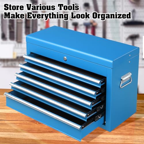 Winado 24" Portable Tool Box, 5 Drawer Tool Chest, Blue - color: Blue