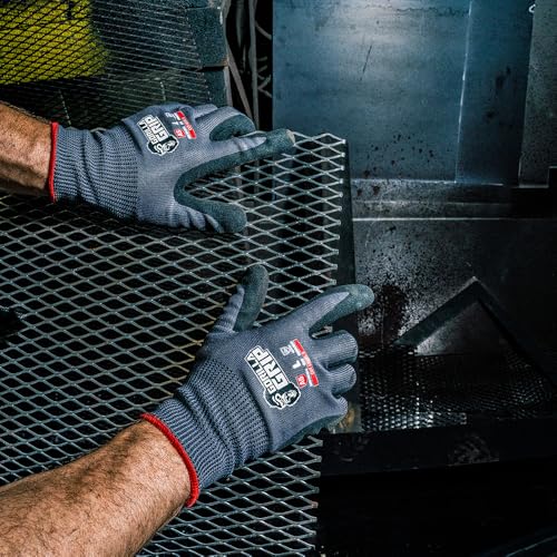 Gorilla Grip A5 Cut Resistant Work Gloves, Nitrile Coated - Large (27232-212B) - color: Grey A5, size: Large