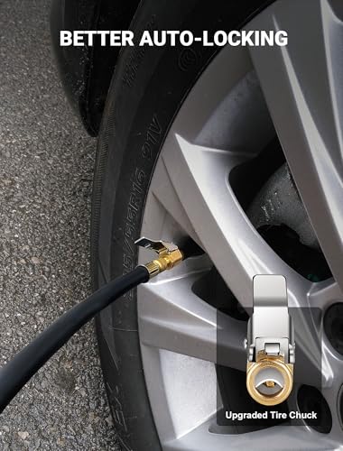 2 Pcs Brass Locking Tire Air Chuck, Tire Inflator Hose Adapter for Twist On Connection Convert to Lock On, No Air Leakage Air Compressor Pump Clip On Tire Chucks, Tire Nozzle with Tire Valve Thread - size: Thread Connector 2pcs