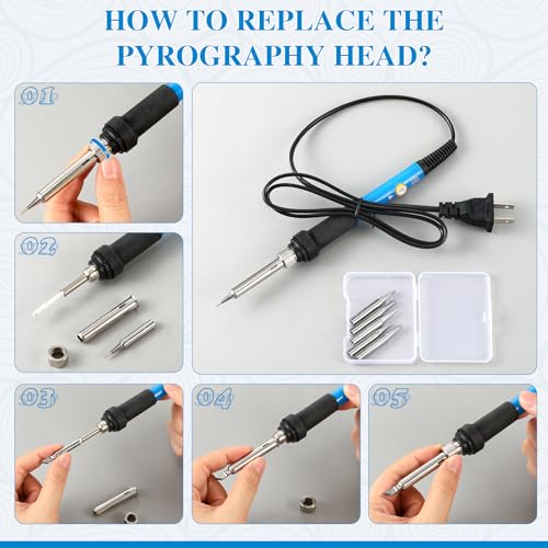 Beeveer 121 Pcs Wood Burning Kit Christmas Wood Burning Pen Tool Set DIY
