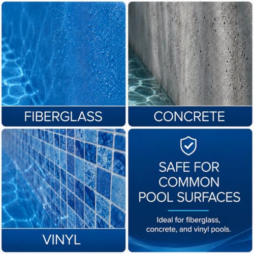 TidyMister Pool Brush for Cleaning Pool Walls, 20'' Pool Brush Head with Detachable Side Brush Nylon Bristles Pool Scrub Brush for Above Ground Pools Ingound Pools, Safe for Vinyl Liner - size: 19.8 Inch
