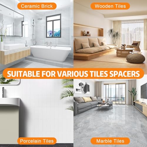 DGSL 4500 Pcs Tile Spacers 1/32 Inch, Tile Leveling System with Hammer | Tile Installation Tools for Ceramic Tile and Stone Installation, Tile Leveling Clips Helps DIY and Professional Tile Layer - size: 1/32 x 4500