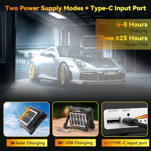 500W 52000LM Solar LED Work Light, 52000mAh Rechargeable, Magnetic IP66 - color: White