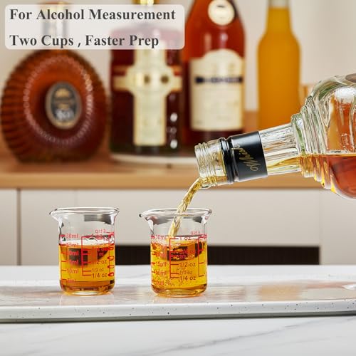Ackers BORO3.3 Glass Measuring Cups with V-Spouts, 30 ml/1 oz, 2 Pack - size: 30 ML/1 OZ(Pack of 2)