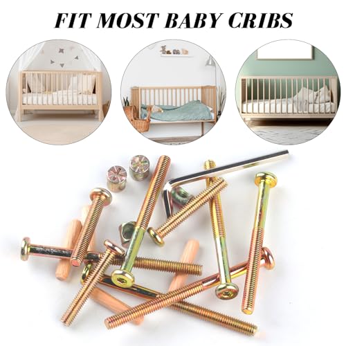 M6x40/50/60/70/80mm Crib Screws Assortment 20 Set Wooden Bed Hardware Kit