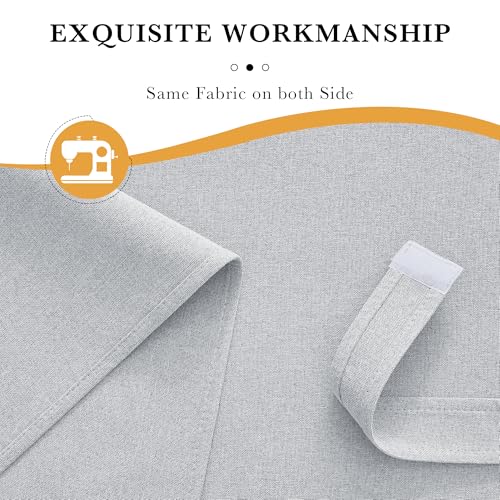 RYB HOME 100% Blackout Classroom Door Window Cover, Sidelight Curtains - color: Greyish White, size: 12"W x 40"L (Pack of 1)