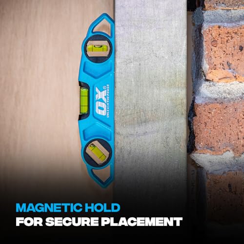 OX Pro Magnetic Torpedo Level 9 in Die Cast Aluminum 3 Vial
