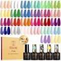 ROSALIND 30PCS Pastel Gel Nail Polish Set,26 Bright Colors Gel Polish | with Base Gel Top Coat (Glossy Matte and Glitter),Pastel Summer Nail Gel Polish, Soak Off U V Manicure Rainbow for Women - color: Neon bright colors