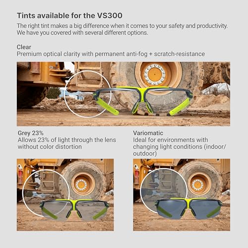 HexArmor VS300 Safety Glasses with Adjustable Side Arms Z87+ for Men and Women - color: Clear +1.0 / Anti Fog Anti Scratch
