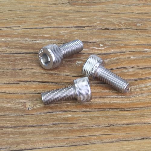55 Pieces M5 x 12mm Socket Head Cap Screws, Thread Pitch 0.8mm, Sutemribor M5 Screws, 304 Stainless Steel, Fully Threaded, Silver - size: M5 x 12mm, style: Socket Head