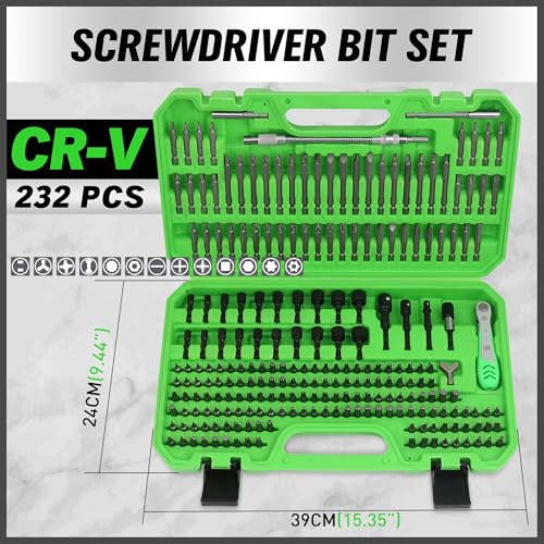 SWANLAKE 232-Piece Ultimate Screwdriver Bit Set, Cr-V Impact Driver Bit Set, Includes Security Bits, Nut Driver, Ratchet Wrench and Bits Holder - style: Multi-Used Version