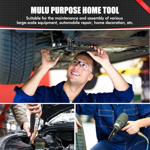 TILIBOTE 3/8“ Impact Socket Set, 74-Piece Drive 6-Point Deep Socket Wrench Set with 72-Tooth Ratchet, Standard SAE 5/16” - 7/8" & Metric 8mm - 22mm, Set for Home Use and Automotive Repair. - size: 3/8"