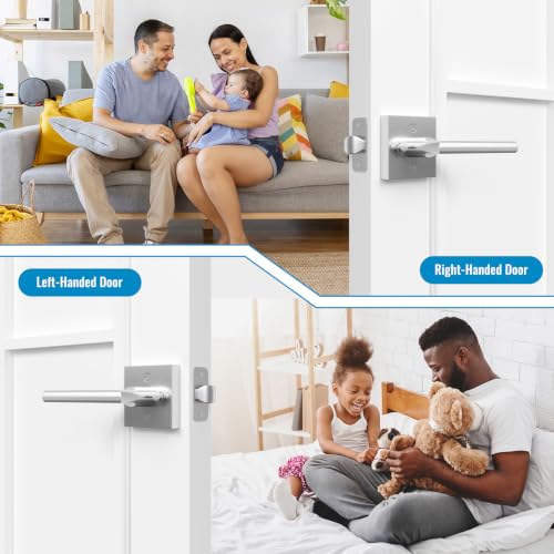 HOSOM Indoor Privacy Door Handle,Keyless Lockset,Satin Nickel Knob,1 Pack - color: Satin Nickel