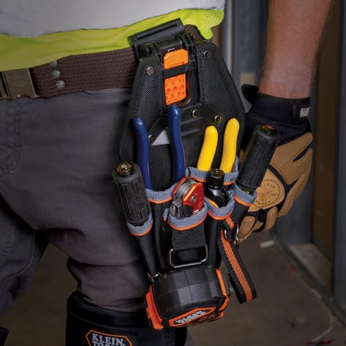 Klein Tools MODbox Tool Pouch, Electrician Bag, Quickly Attach and Release from Tool Belts and MODBox Rail System - size: 6-Pocket, style: 6-Pocket Pouch