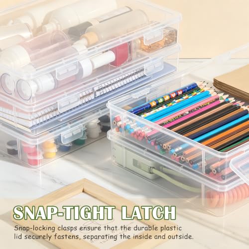 Jetec 6 Pieces Small Clear Plastic Storage Box,13.3 X 9.3 X 2 Inch - size: 13.3 x 9.3 x 2 Inch