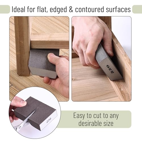 Bates- Sanding Sponge, 8 pcs, 220 Grit, Washable and Reusable, Sandpaper Block, Sanding Blocks for Wood, Sanding Pad, Drywall Sanding Block, Drywall Sanding Sponge - size: 8 Pack, 220 Grit