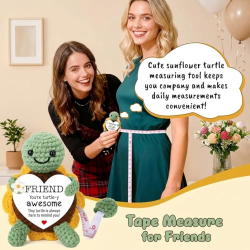 Xinezaa Crochet Turtle 60 in Retractable Tape Measure - style: friend