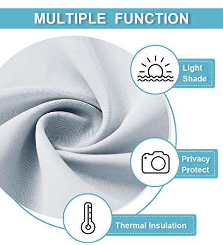 RYB HOME Extra Long Curtains for Home Theater Office Backdrop Dining Room - color: Greyish White, size: 100"W x 132"L (Pack of 1)
