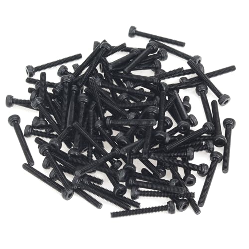 105 Pieces M2 x 16mm Socket Head Cap Screws, Thread Pitch 0.4mm, Sutemribor M2 Black Screws, 12.9 Grade Alloy Steel, Black Oxide Finish, Fully Threaded - size: M2 x 16mm, style: Socket Head