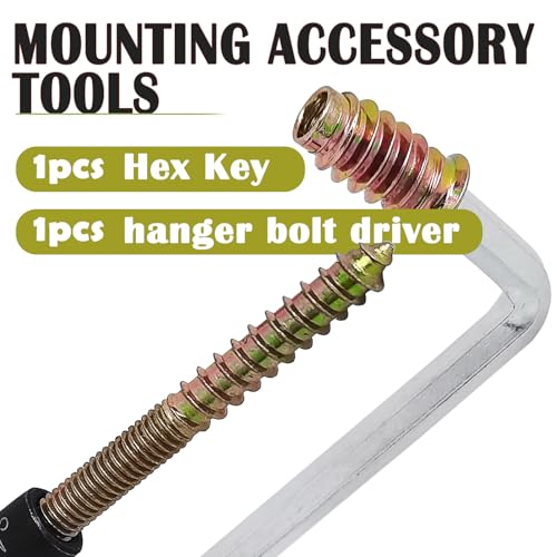 12SETS Double Headed Bolts Kit - 12PCS M6x60mm Self-Tapping Screw Hanger Bolts for Wood Furniture,12PCS M6x20mm Furniture Screw-in Nut with 1pc M6 Hanger Bolt Driver & 1pc 6mm Hex Key - size: M6X60mm