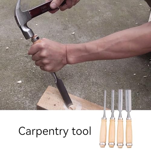Semicircle Chisel Inner Edge Woodworking Gouge for Carpenter Wood Hand Chisel Tool Pack of 4
