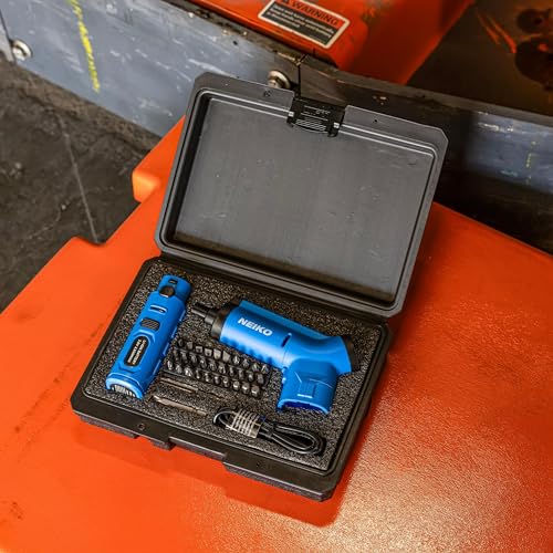 NEIKO 10580A Electric Screwdriver, 34pc Rechargeable Cordless Screwdriver Set, 1/4” Hex Shank 3.6V Lithium Ion Power Screwdriver, 3 LED Lights, USB C Charger Included, Mini Screw Driver - style: Electric Screwdriver