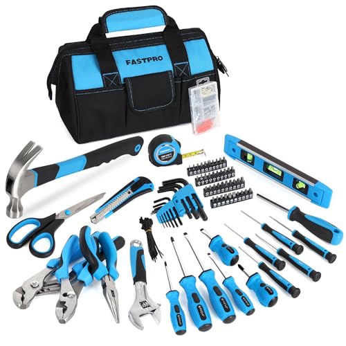FASTPRO 220-Piece Home Tool Set, Household Repairing Tool Kit, Blue - color: Blue