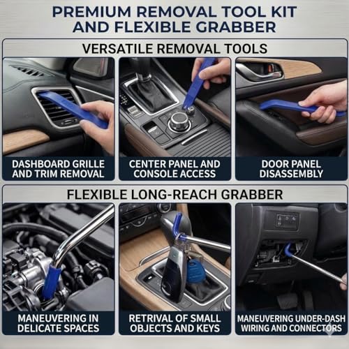 22-Piece Stainless Steel Car Repair Kit, Air Wedge & Carry Bag