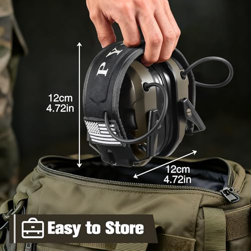 Electronic Shooting Ear Protection w/Gel Pads, 23dB NRR Active Noise Reduction & 3X Amplification Headset for Shooters - color: Fde