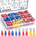 smseace Wire Crimp Connectors 2.8mm/4.8mm/6.3mm 22-10AWG Male and Female Connector kit Insulated Wire Spade/Fork/Ring Electrical Speaker Connector - size: 125Pcs