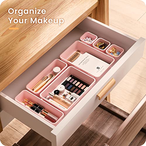 A-LuGei【𝟰𝟲𝗣𝗖𝗦【5 Size】 Tool Box Organizer Tray Divider Set, 【Pink】 Desk Drawer Organizer, Garage Organization and Storage Toolbox Accessories Rolling Tool Chest Cart Cabinet WorkBench Small Part - color: Pink