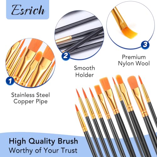 ESRICH 100PCS Paint Brushes, Paint Brush for Acrylic Painting - color: Black, size: 100