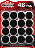 Felt Furniture Pads X-Protector - 48 PCS 1" - Premium Felt Pads (Black) - size: 48 PCS 1" Black, Round