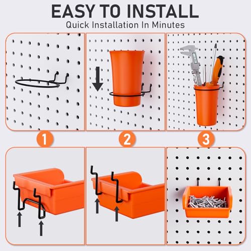 INCLY 330PCS Upgraded Pegboard Accessories Organizer Kit with Bins & Cups - size: 330 pCS