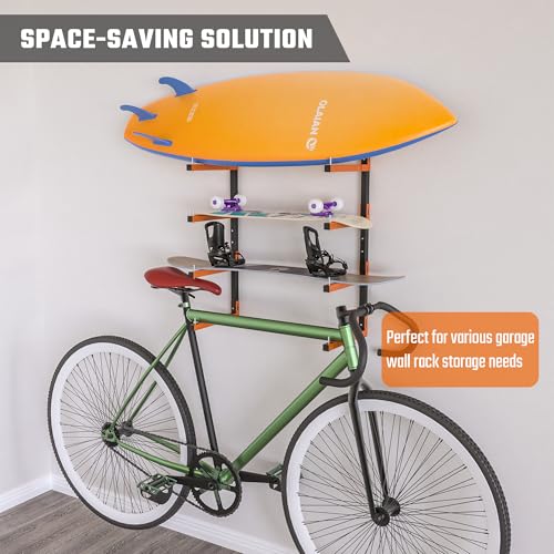 Lumber Storage Rack Wall Mount, Metal 4-Level Wood Storage Rack - size: B-2 Pack