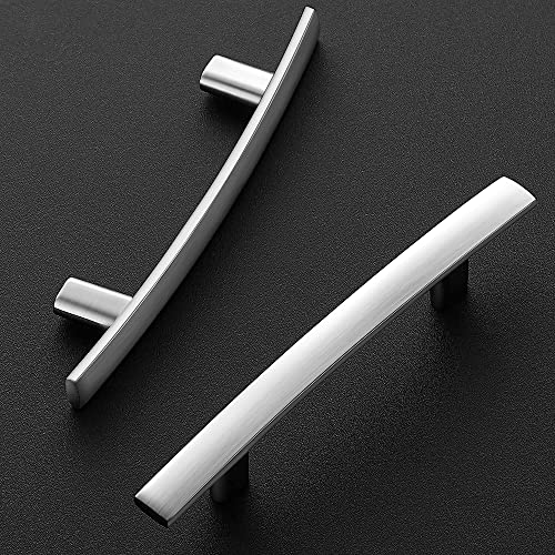 Ravinte Brushed Nickel Cabinet Pulls Curved Drawer Handles 3 Inch 30 Pack - color: Brushed Nickel