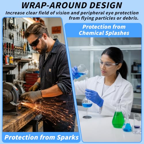 110 PCS Safety Glasses Bulk Unisex, ANSI Z87.1 Eye Protection Glasses - color: Mixed