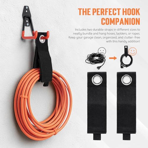 TONDA Garage Hooks, 20 Pack Wall Storage Hooks for Bike, Ladder and Tools - color: Orange