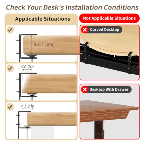Under Desk Cable Management Tray,Expandable 25.2Inch – 38Inch,Black - color: Black
