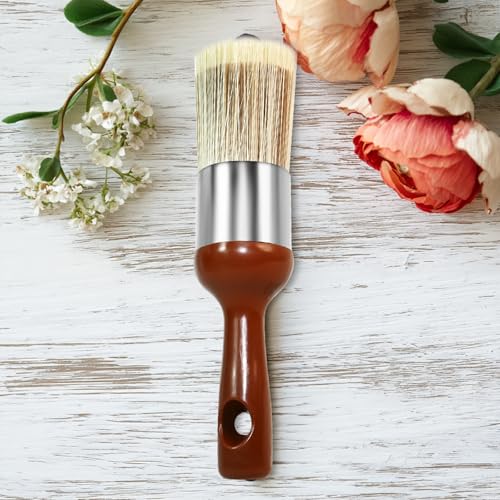 Horse Hair Brush for Leather and Furniture Salve（Long Handle） - size: Large