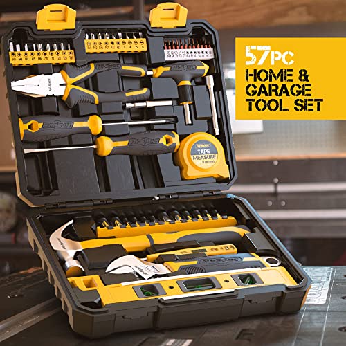 Hi-Spec Home Garage DIY Tool Kit Car Bike and Household Repairs with Case - size: 57 PCS