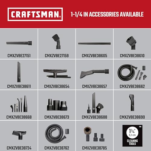 CRAFTSMAN CMXZVBE38662 1-1/4 in. Car Cleaning Wet Dry Vac Attachment Kit - size: Car Cleaning Kit