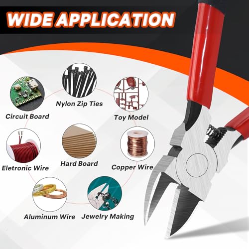 2-Pack 5-Inch & 6-Inch Wire Cutters, Spring-Loaded Diagonal Cutting Pliers