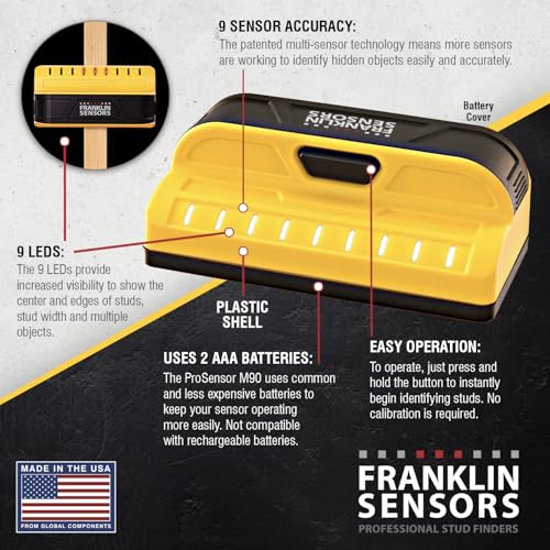 Franklin Sensors ProSensor M90 9-Sensor Stud Finder Wall Scanner - color: Yellow