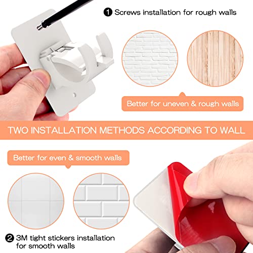 CIEMGNZOC 4PCS No Drill Curtain Brackets, Self-Adhesive Rod Holders, Nail Free Adjustable, Hooks for Rods Under 1.57 Inch (White) - color: 4 Pcs White