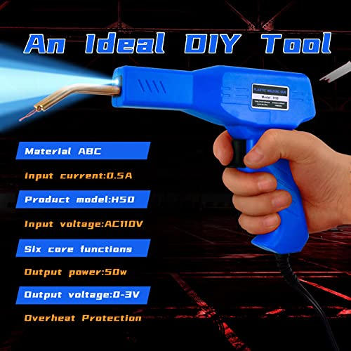 Plastic Welder Kit, 1200PCS Staples, Hot Stapler for Bumper Repair - color: Blue