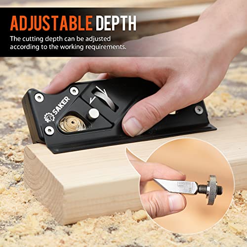 Saker Chamfer Plane-Woodworking Edge Corner Flattening Tool with Auxiliary Locator,Hand Chamfering Planer Suitable for Quick Edge Trimming of Wood (upgrade -1 Cutter Head, Black) - size: upgrade - 1 Cutter Head