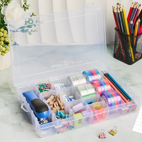 Mauproy 18 Grids Large Plastic Organizer Box with Adjustable Dividers - style: Large 18 Grids