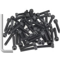 55 Pieces M5 x 25mm Socket Head Cap Screws, Thread Pitch 0.8mm, Sutemribor M5 Black Screws, 12.9 Grade Alloy Steel, Black Oxide Finish, Fully Threaded - size: M5 x 25mm, style: Socket Head
