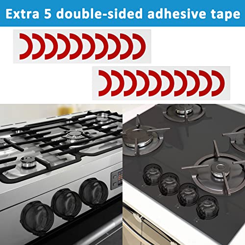 Gas Stove Knob Safety Covers | Oven Lock Baby Proofing - Heat Resistant - color: Black